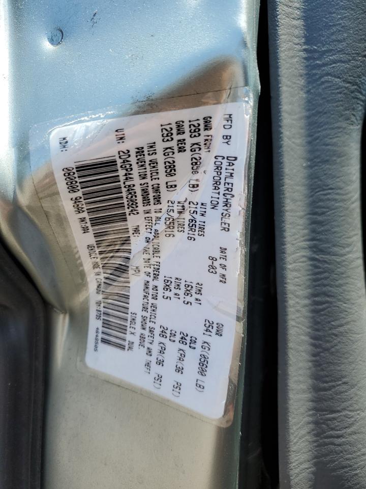 2D4GP44L84R509242 2004 Dodge Grand Caravan Sxt