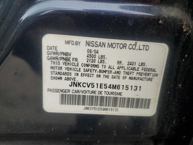 2004 Infiniti G35 VIN: JNKCV51E54M615131 Lot: 56400664