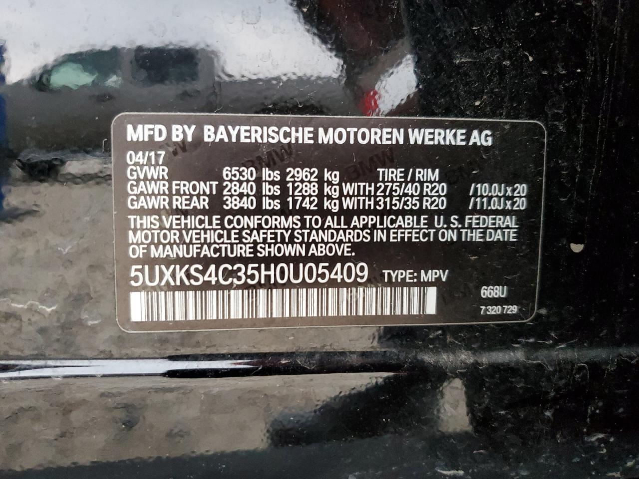 5UXKS4C35H0U05409 2017 BMW X5 xDrive35D