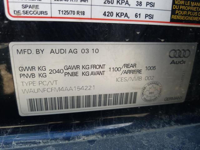 2010 Audi A3 Premium VIN: WAUNFCFM4AA154221 Lot: 58724694