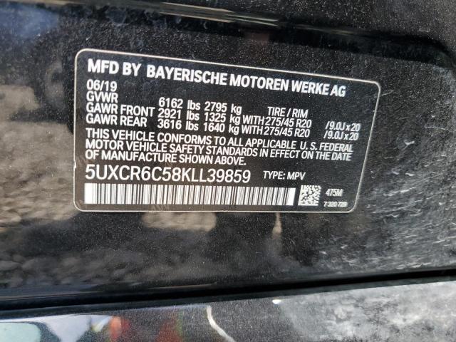 2019 BMW X5 xDrive40I VIN: 5UXCR6C58KLL39859 Lot: 58297704