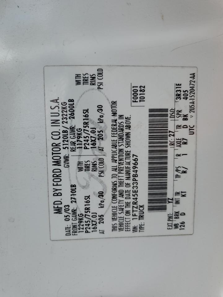 1FTZR45E33PB49667 2003 Ford Ranger Super Cab