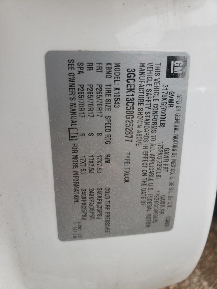 3GCEK13C58G252877 2008 Chevrolet Silverado K1500