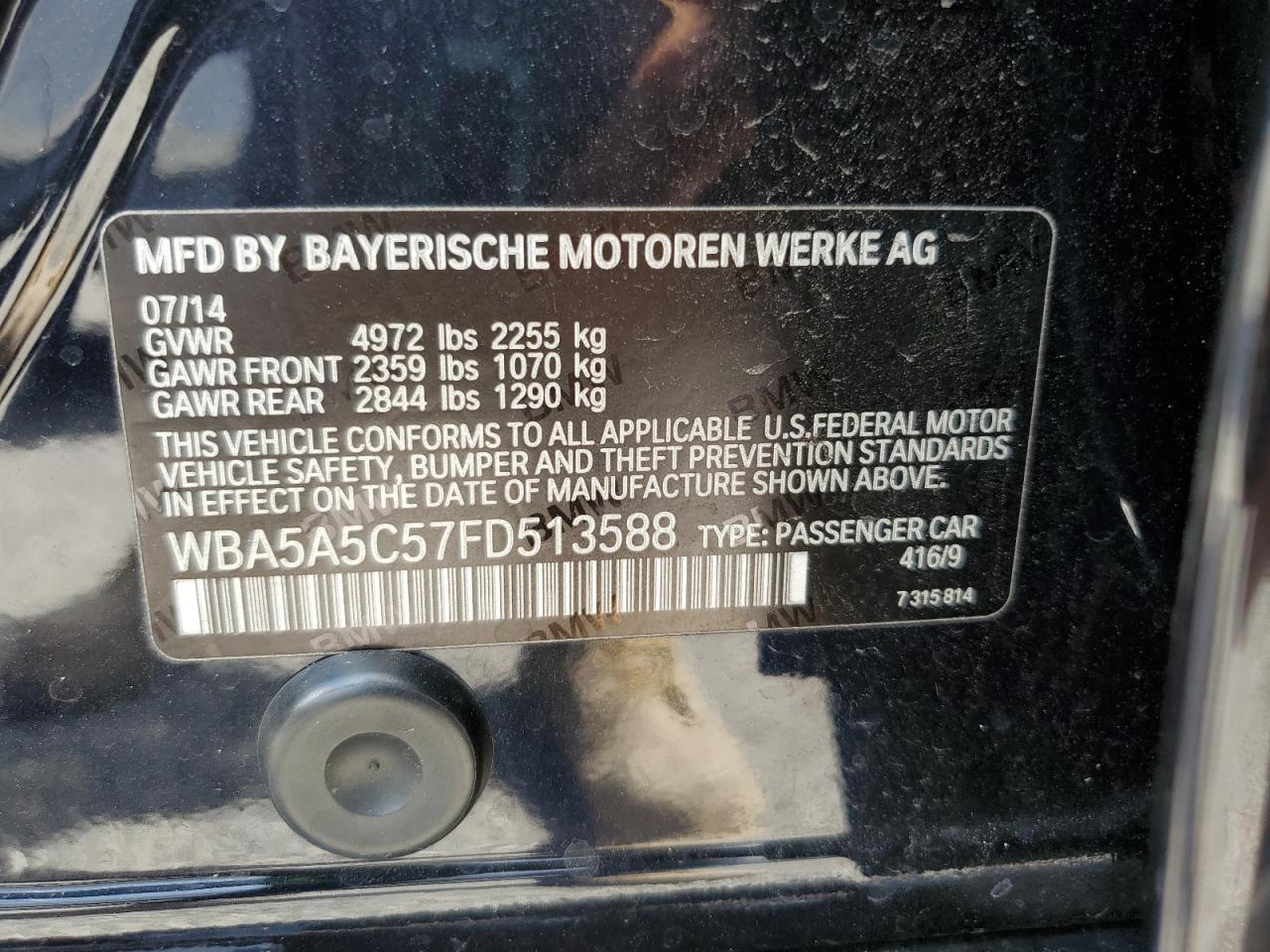 WBA5A5C57FD513588 2015 BMW 528 I