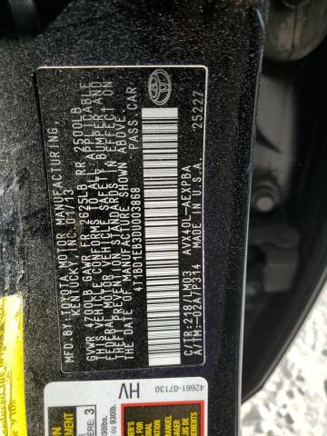 2013 Toyota Avalon Hybrid VIN: 4T1BD1EB3DU003868 Lot: 60401814