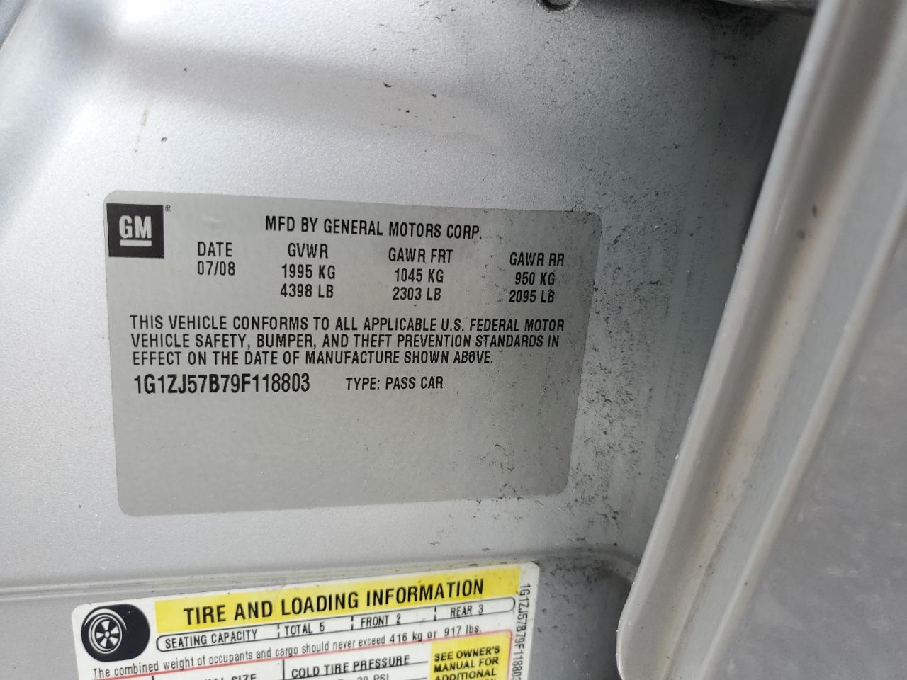 1G1ZJ57B79F118803 2009 Chevrolet Malibu 2Lt