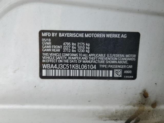 VIN WBA4J3C51KBL06104 2019 BMW 4 Series, 430XI Gran... no.12