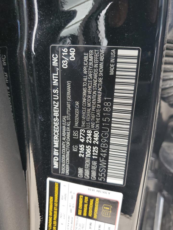 55SWF4KB9GU151881 2016 Mercedes-Benz C 300 4Matic