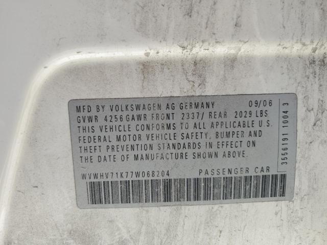 2007 Volkswagen New Gti VIN: WVWHV71K77W068204 Lot: 58018464