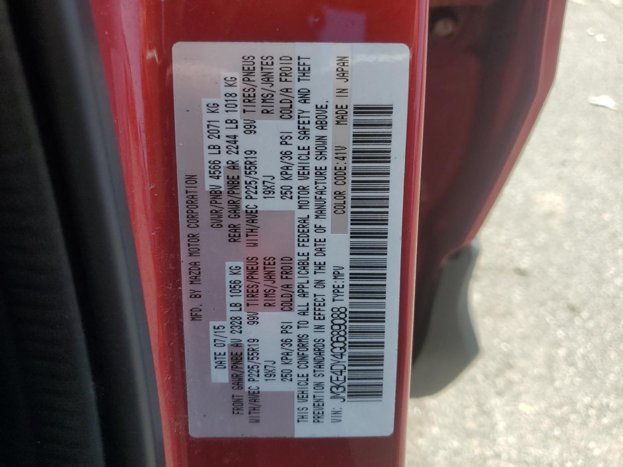 JM3KE4DY4G0689088 2016 Mazda Cx-5 Gt