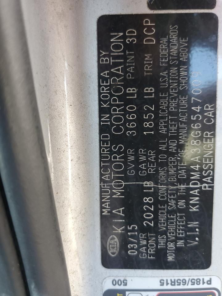 KNADM4A38G6547009 2016 Kia Rio Lx