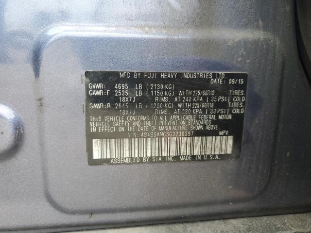 2016 Subaru Outback 2.5I Limited VIN: 4S4BSANC6G3230397 Lot: 58712444