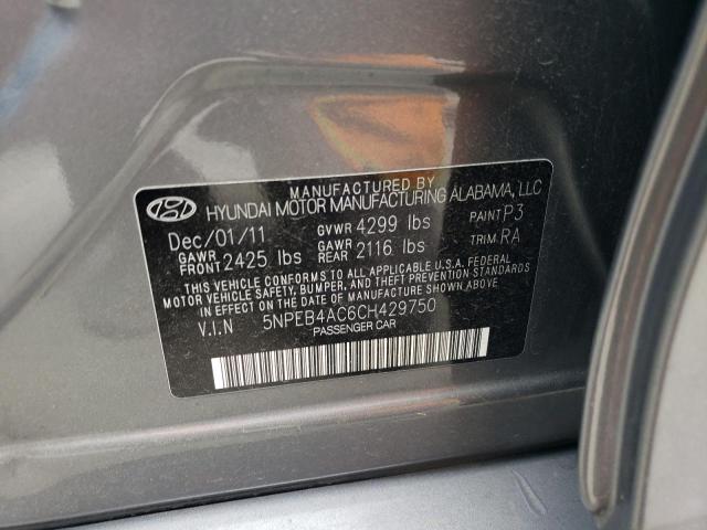 2012 Hyundai Sonata Gls VIN: 5NPEB4AC6CH429750 Lot: 60467094