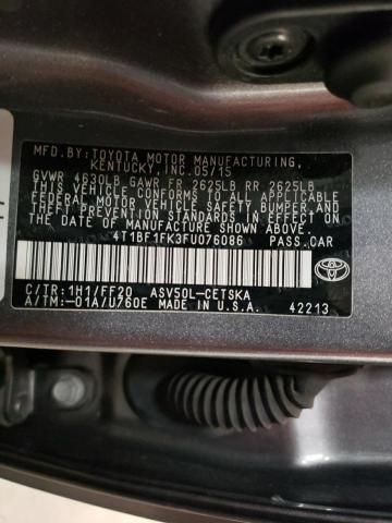 VIN 4T1BF1FK3FU076086 2015 Toyota Camry, LE no.12