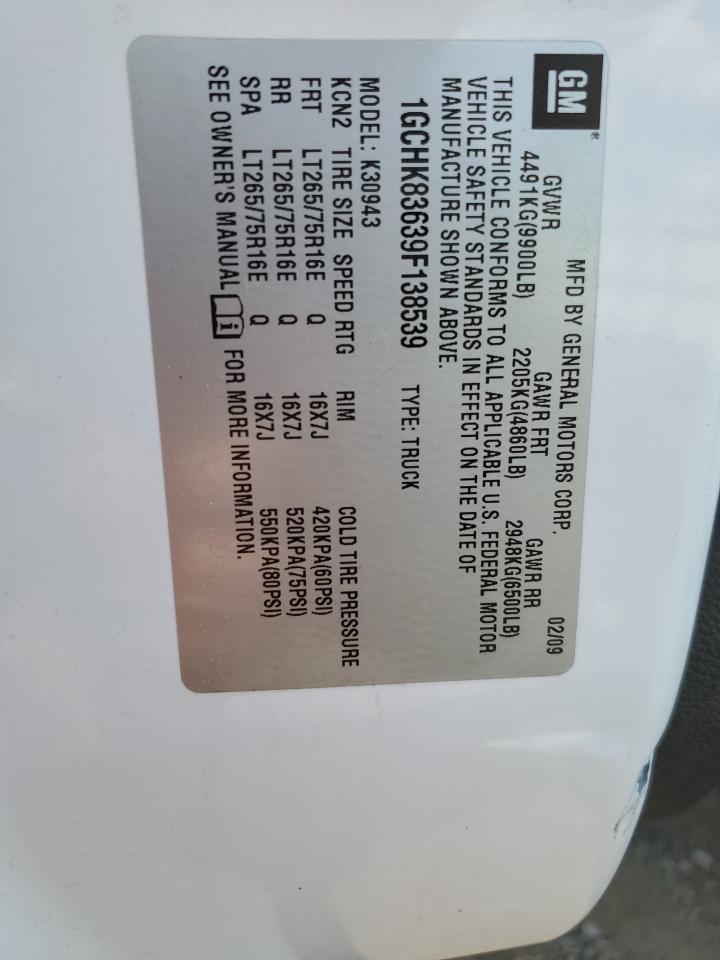 1GCHK83639F138539 2009 Chevrolet Silverado K3500 Lt