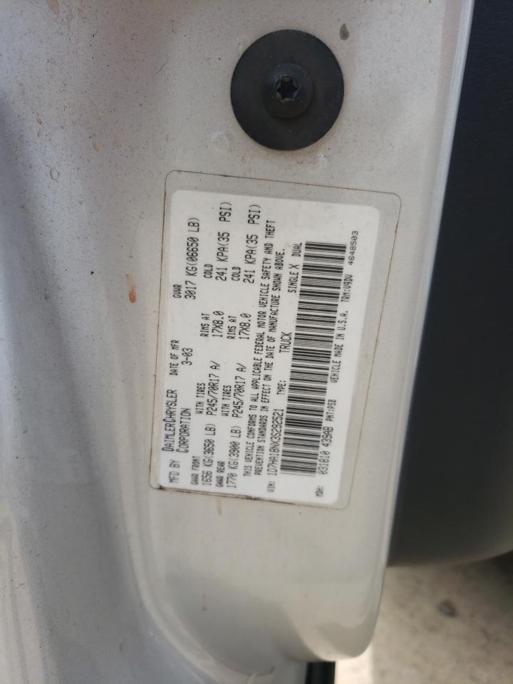 1D7HA18NX3S292521 2003 Dodge Ram 1500 St