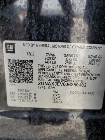 2018 CHEVROLET EQUINOX LT - 2GNAXJEV6J6250403
