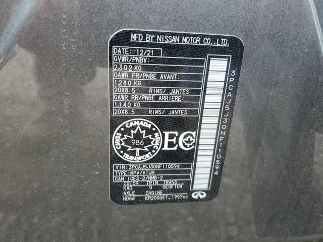 2022 INFINITI QX55 LUXE 3PCAJ5J30NF110594