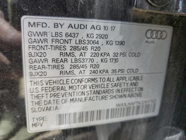 VIN WA1LHAF7XJD017103 2018 Audi Q7, Premium Plus no.13