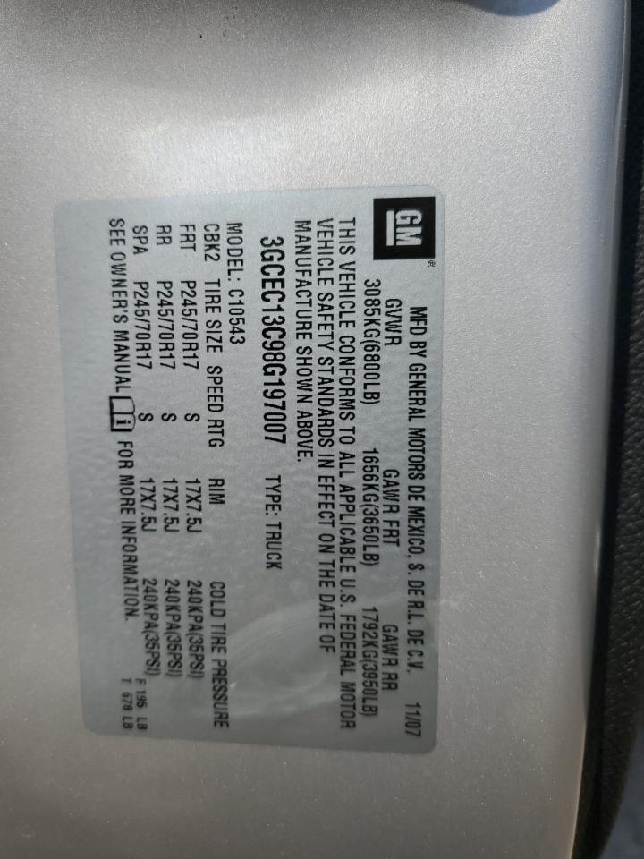 3GCEC13C98G197007 2008 Chevrolet Silverado C1500