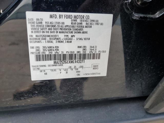 2021 Ford Ecosport Se VIN: MAJ3S2GEXMC443271 Lot: 57735574