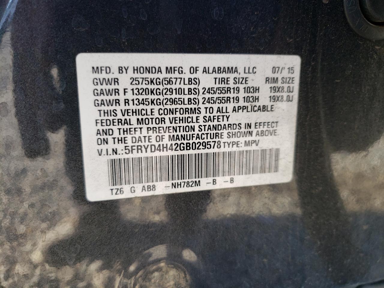 5FRYD4H42GB029578 2016 Acura Mdx Technology