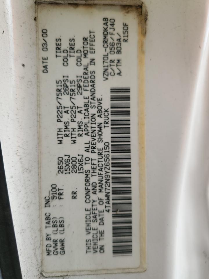 4TAWN72N9YZ656150 2000 Toyota Tacoma Xtracab