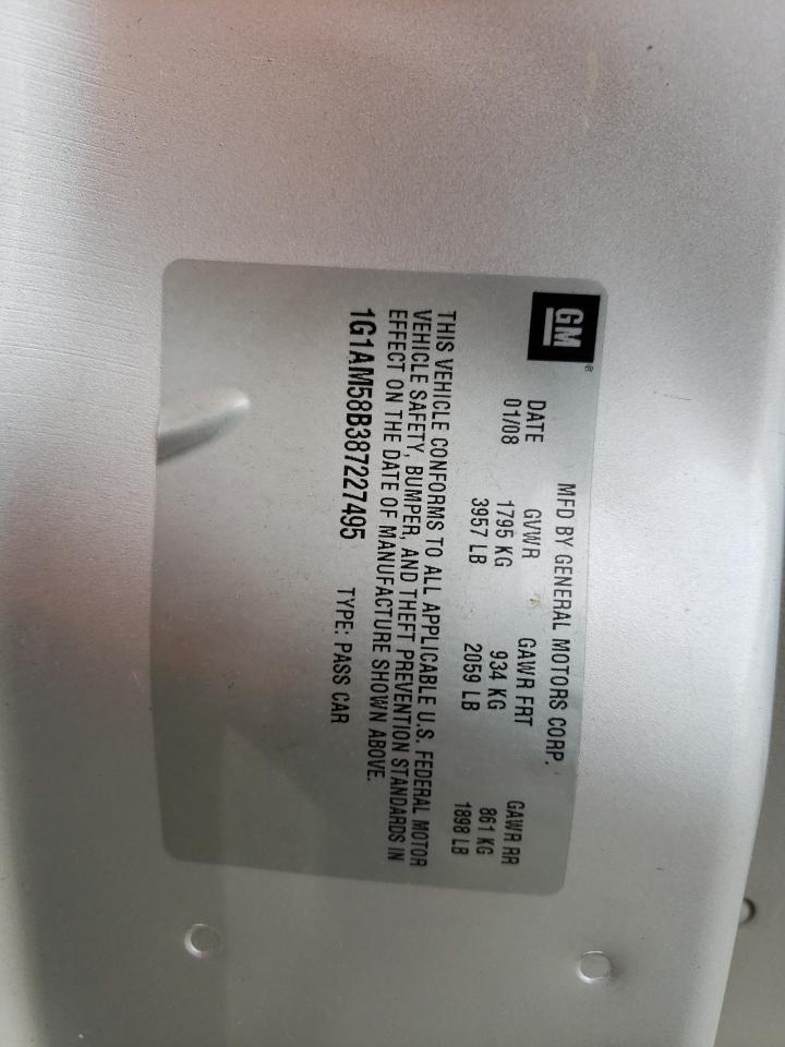 1G1AM58B387227495 2008 Chevrolet Cobalt Sport