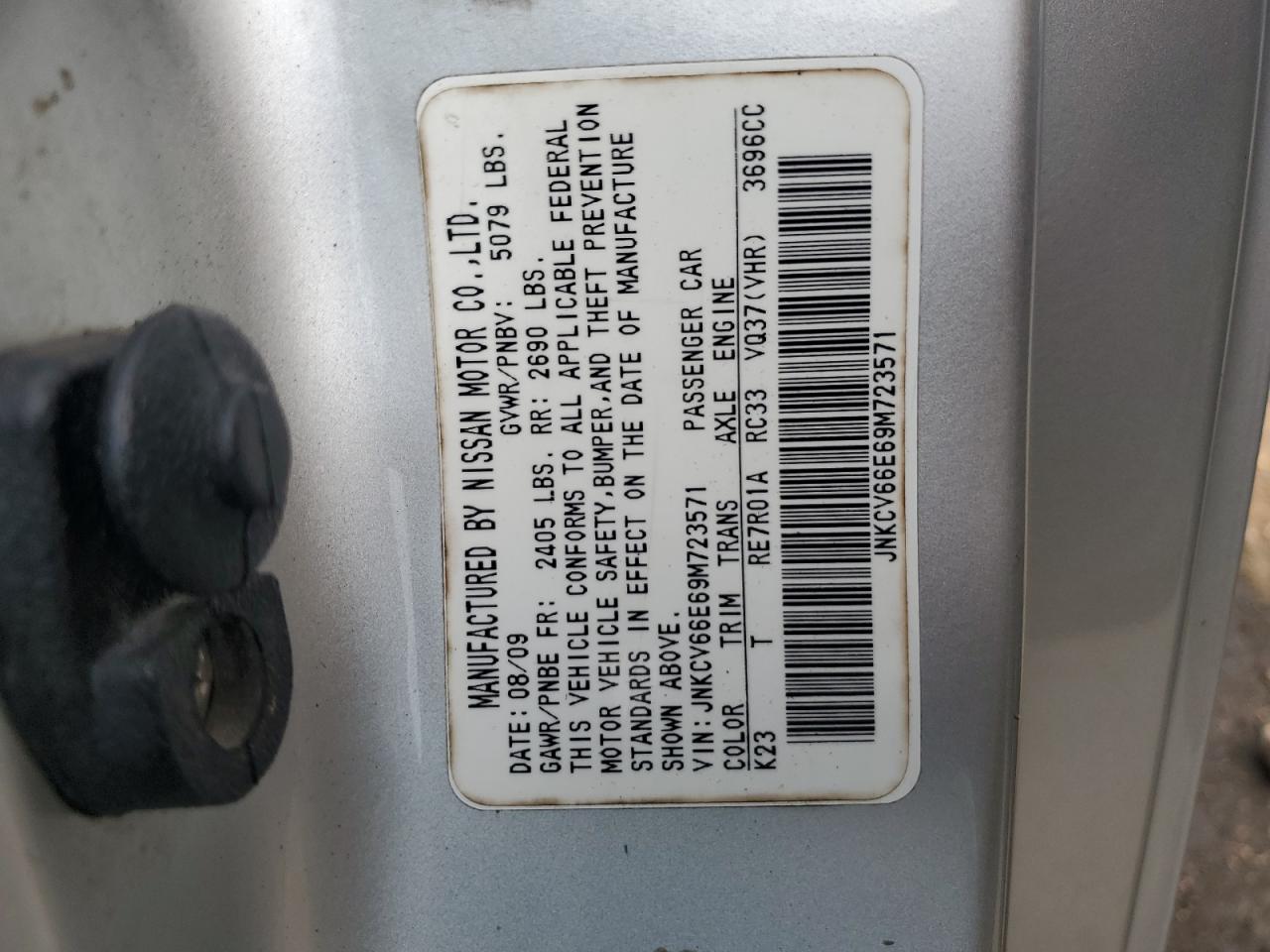 JNKCV66E69M723571 2009 Infiniti G37 Base