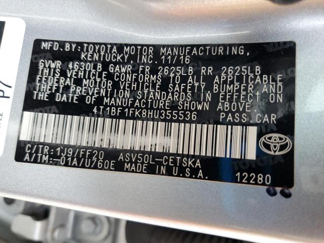 VIN 4T1BF1FK8HU355536 2017 Toyota Camry, LE no.12