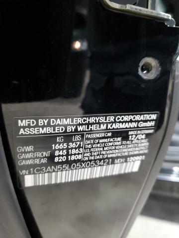 2005 Chrysler Crossfire VIN: 1C3AN55L05X053421 Lot: 58507524