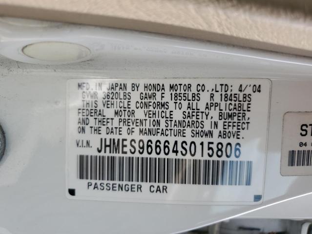 2004 Honda Civic Hybrid VIN: JHMES96664S015806 Lot: 57358554