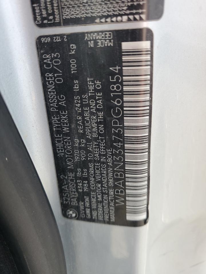 WBABN33473PG61854 2003 BMW 325 Ci