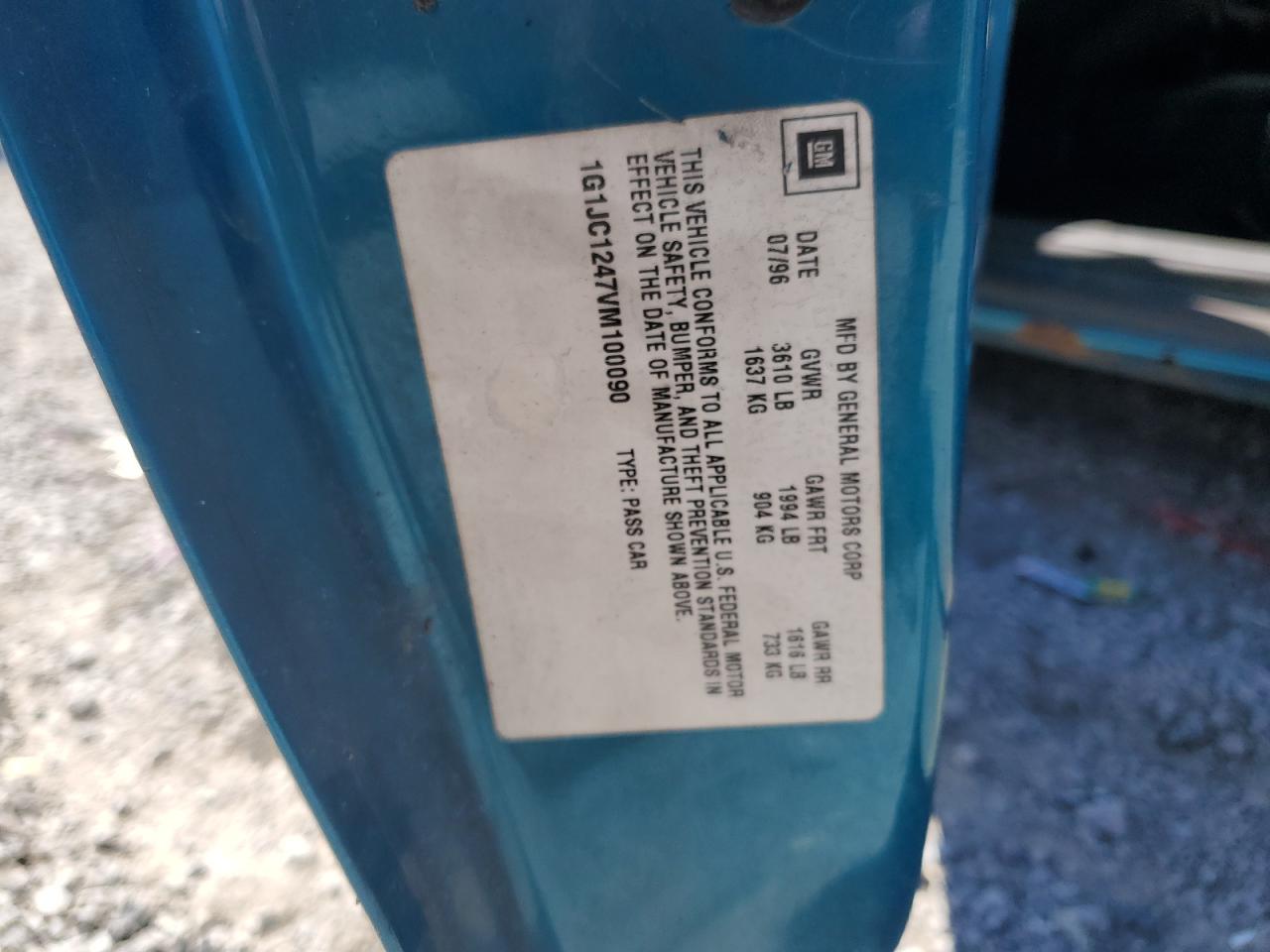 1G1JC1247VM100090 1997 Chevrolet Cavalier Base