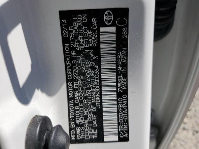 2014 Toyota Prius VIN: JTDKN3DU5E0364513 Lot: 60253954