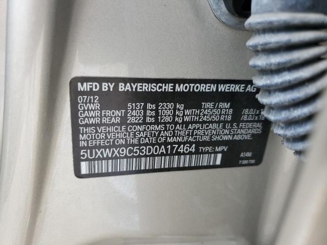 VIN 5UXWX9C53D0A17464 2013 BMW X3, Xdrive28I no.13