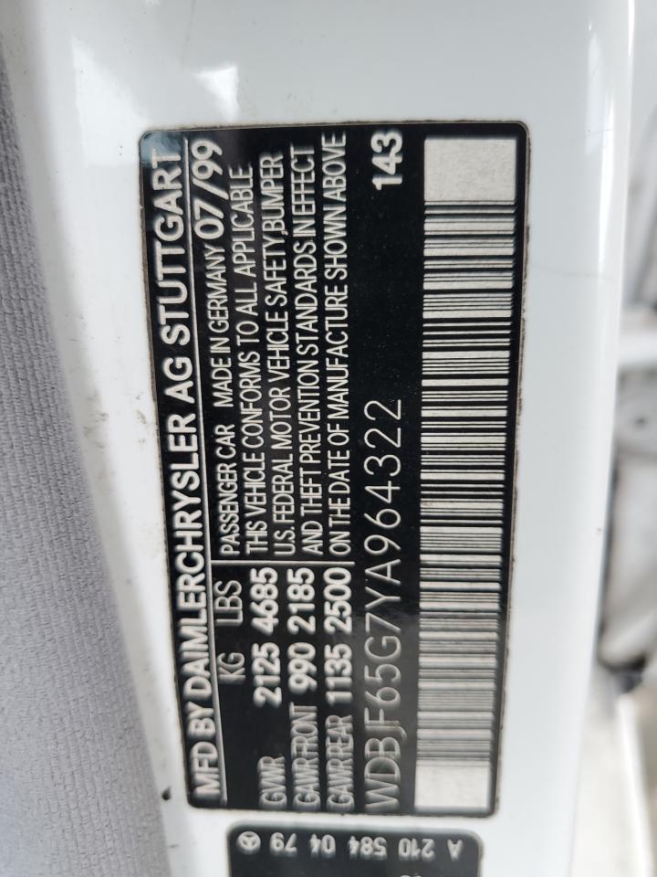 WDBJF65G7YA964322 2000 Mercedes-Benz E 320