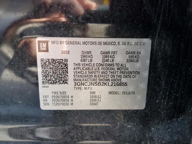 2019 Chevrolet Trax Ls VIN: 3GNCJNSB2KL216855 Lot: 57184394