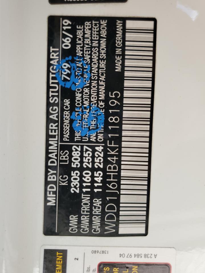 WDD1J6HB4KF118195 2019 Mercedes-Benz E 450