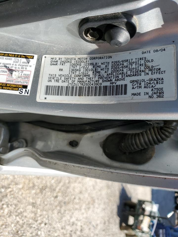 JTEZU17R250043909 2005 Toyota 4Runner Limited