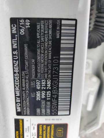 2016 Mercedes-Benz C 300 VIN: 55SWF4JBXGU173101 Lot: 60039344