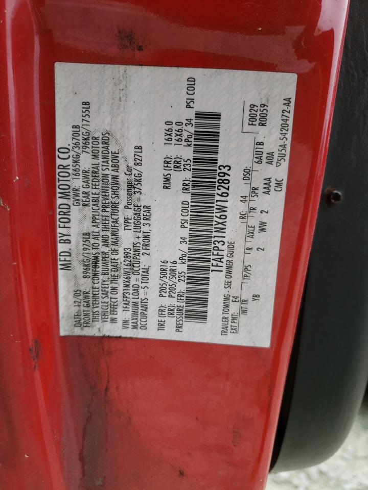 1FAFP31NX6W162893 2006 Ford Focus Zx3