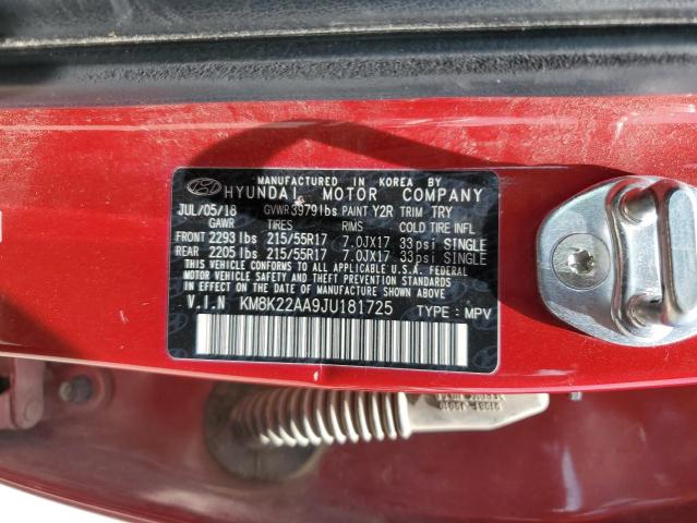 2018 Hyundai Kona Sel VIN: KM8K22AA9JU181725 Lot: 58512334