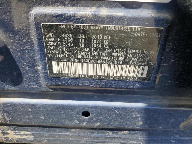 2010 Subaru Legacy 2.5I Premium VIN: 4S3BMCF63A3221070 Lot: 58712734