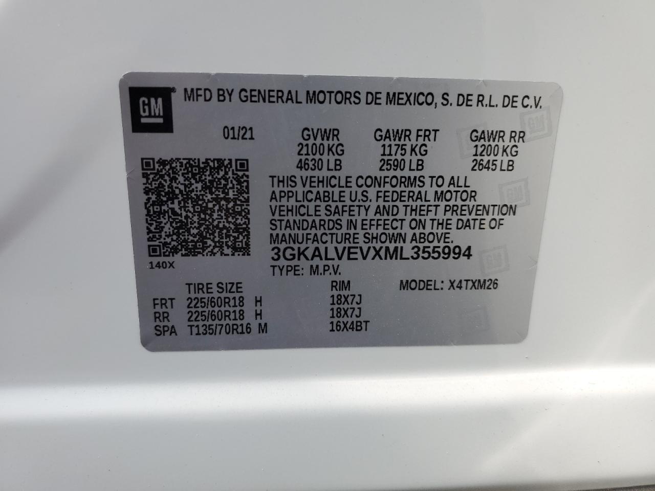 3GKALVEVXML355994 2021 GMC Terrain Slt