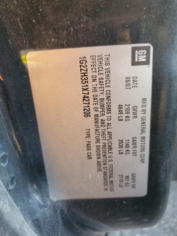 1G2ZH351X74271206 2007 Pontiac G6 Gt