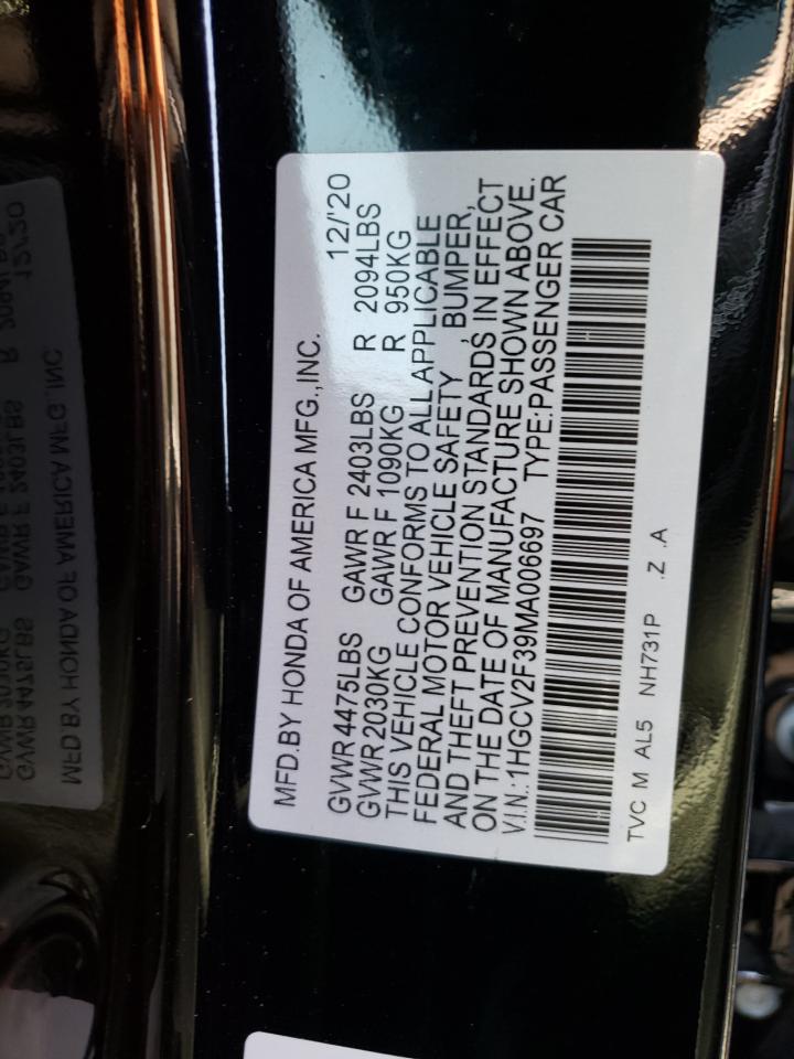 1HGCV2F39MA006697 2021 Honda Accord Sport