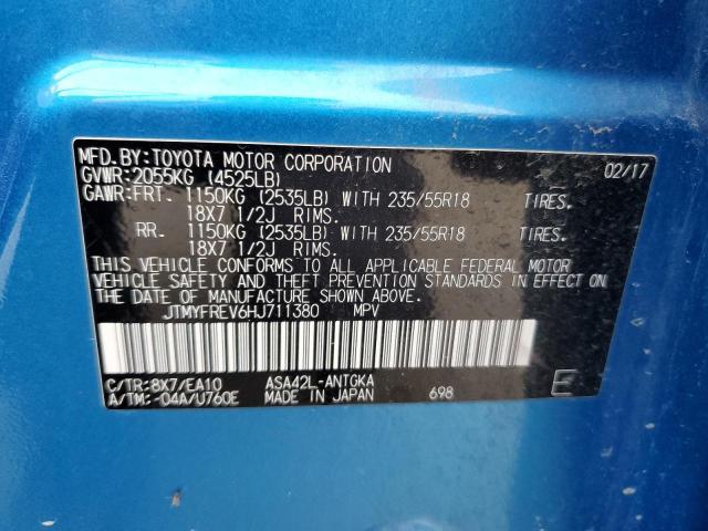 2017 Toyota Rav4 Limited VIN: JTMYFREV6HJ711380 Lot: 59529514