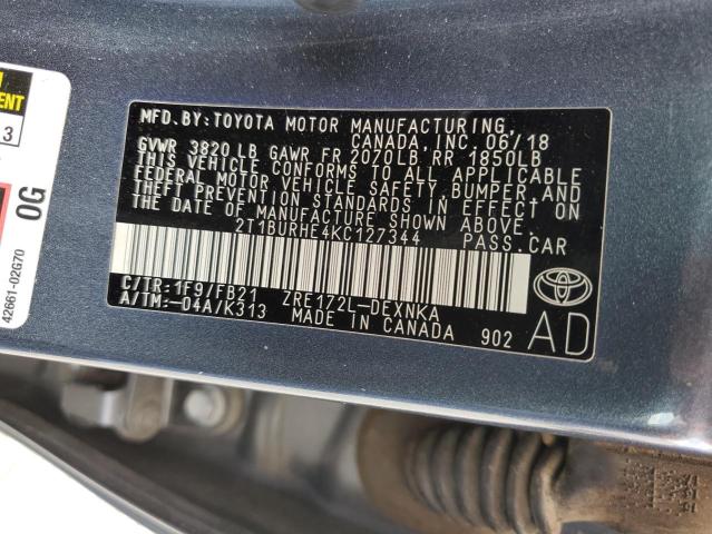 2019 TOYOTA COROLLA L - 2T1BURHE4KC127344