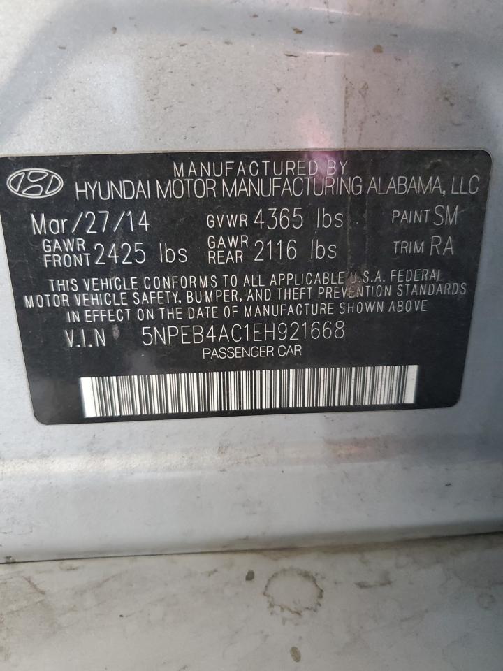 5NPEB4AC1EH921668 2014 Hyundai Sonata Gls